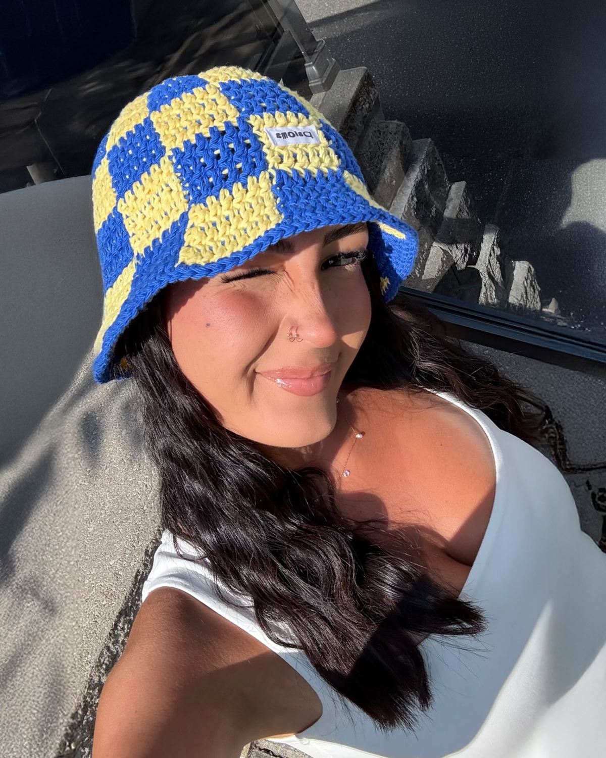 Blue Maracuja Crochet Bucket Hat