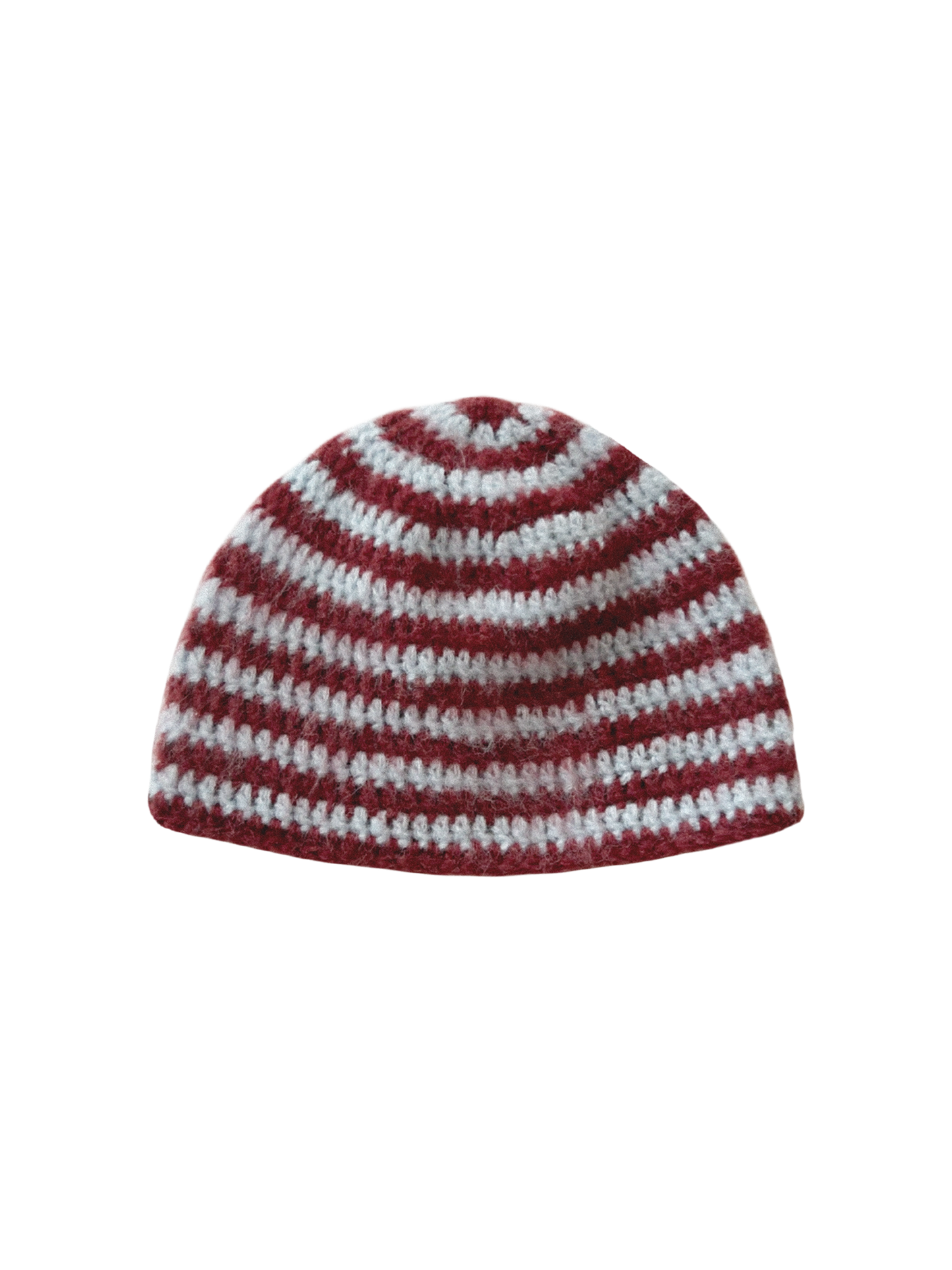 Cranberry Mohair Skull Beanie