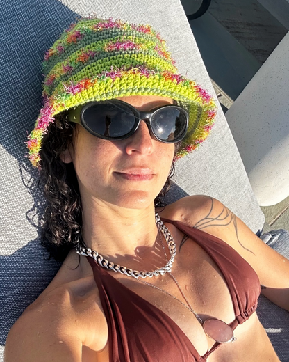 Fuzzy Kiwi Crochet Bucket Hat * LIMITED EDITION