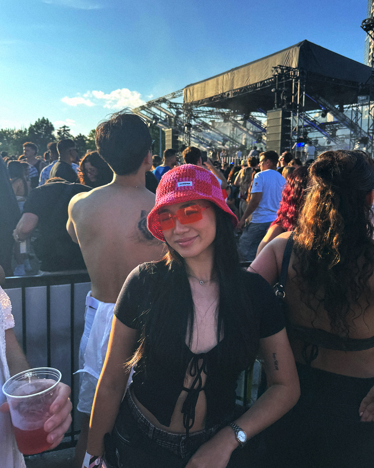 Raspberry Crochet Bucket Hat