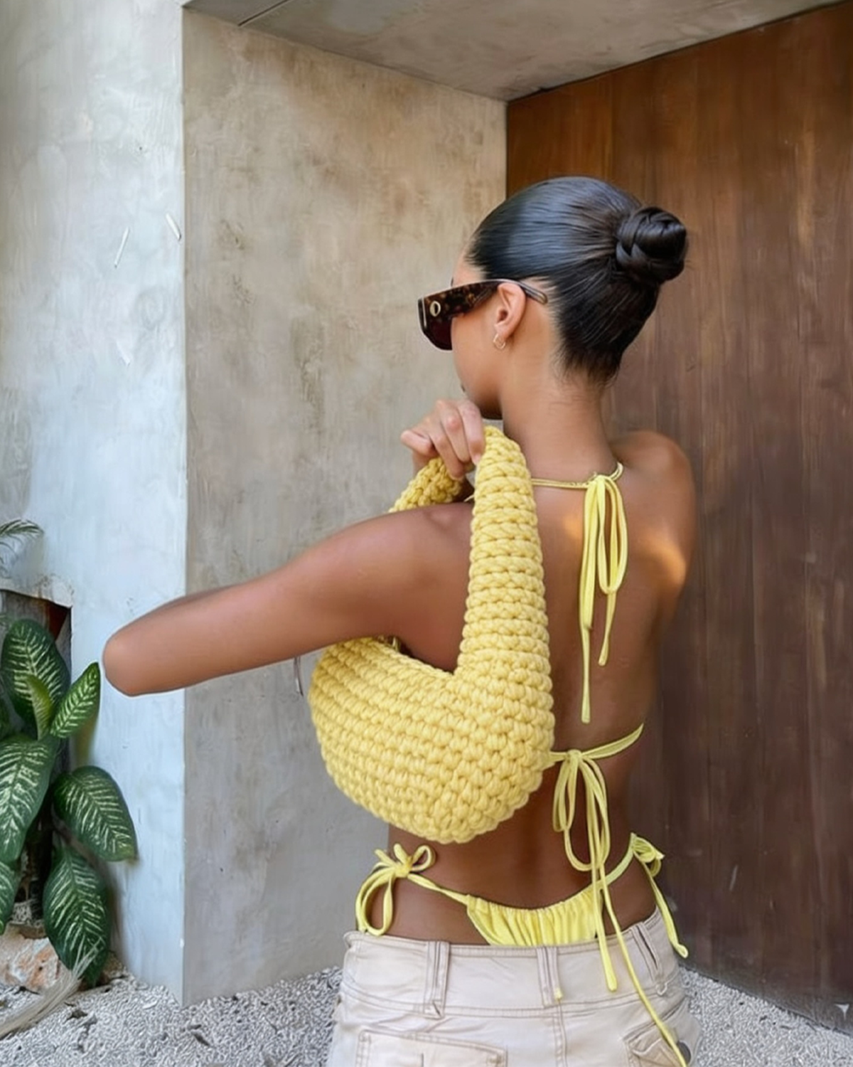 Butter Crochet Shoulder Bag